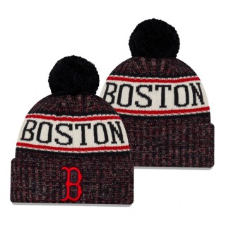 Boston Red Sox Navy Primary Logo Sport Cuffed Knit Hat with Pom