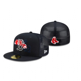 Red Sox Navy State Fill Meshback Hat