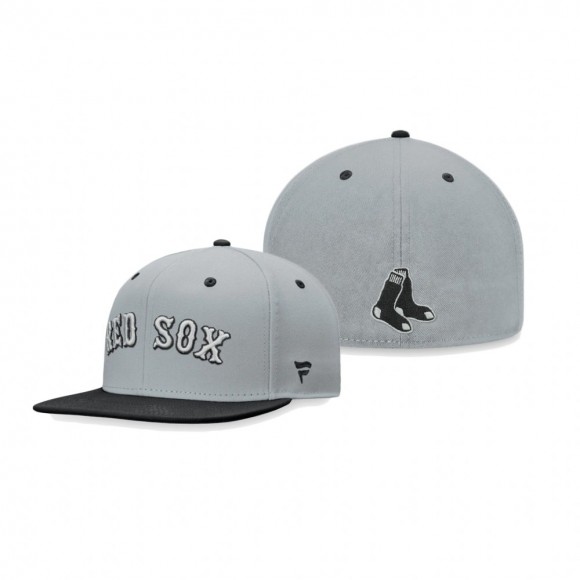 Boston Red Sox Gray Black Team Fitted Fanatics Branded Hat
