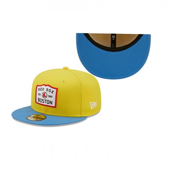 Red Sox 2021 City Connect Two-Tone 9FIFTY Snapback Yellow Light Blue Hat