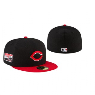Reds Black Red Centennial Collection 59FIFTY Fitted Hat