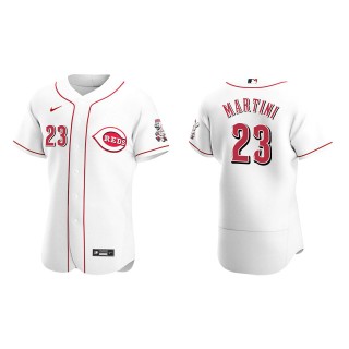 Nick Martini Reds White Authentic Home Jersey