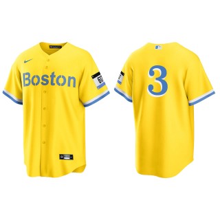 Men's Boston Red Sox Reese McGuire Gold Light Blue City Connect Replica Jersey