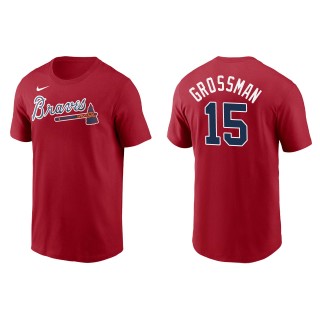 Men's Atlanta Braves Robbie Grossman Red Name & Number T-Shirt