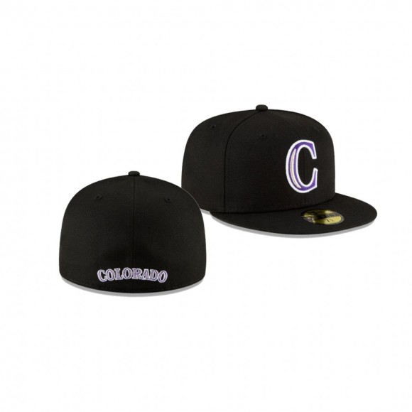 Rockies Black Ligature 59FIFTY Fitted Hat