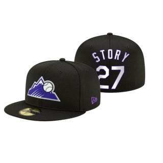 Rockies Trevor Story Black 2021 Clubhouse Hat