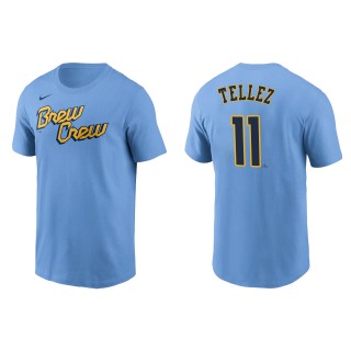 Rowdy Tellez Brewers Powder Blue 2022 City Connect Name & Number T-Shirt