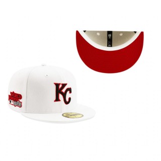 Kansas City Royals White Red Undervisor 1985 World Series Patch 59FIFTY Hat