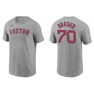 Men's Boston Red Sox Ryan Brasier Gray Name & Number T-Shirt