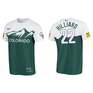 Sam Hilliard Colorado Rockies Green 2022 City Connect T-Shirt