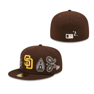Men's San Diego Padres Brown Paisley Elements 59FIFTY Fitted Hat