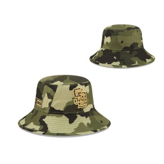 San Diego Padres New Era Camo 2022 Armed Forces Day Bucket Hat