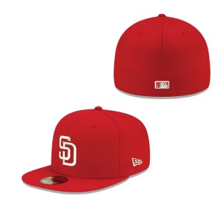 Men's San Diego Padres Red Logo 59FIFTY Fitted Hat
