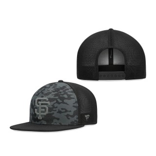 San Francisco Giants Camo Mesh Snapback Hat Black