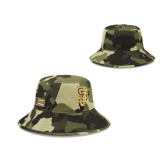 San Francisco Giants New Era Camo 2022 Armed Forces Day Bucket Hat