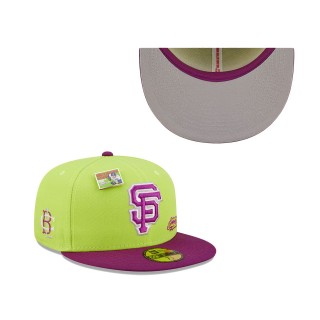 San Francisco Giants Green Purple MLB x Big League Chew Swingin' Sour Apple Flavor Pack 59FIFTY Fitted Hat