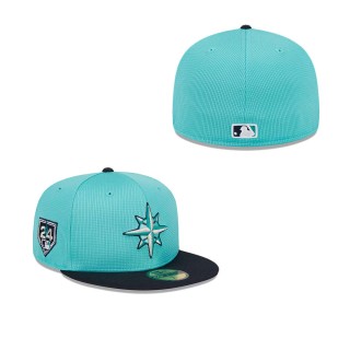Seattle Mariners Aqua Navy 2024 Spring Training 59FIFTY Fitted Hat