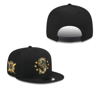 Seattle Mariners Black 2024 Armed Forces Day 9FIFTY Snapback Hat