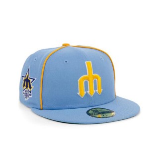 Seattle Mariners Powder Blue Pipe 59FIFTY Fitted Hat
