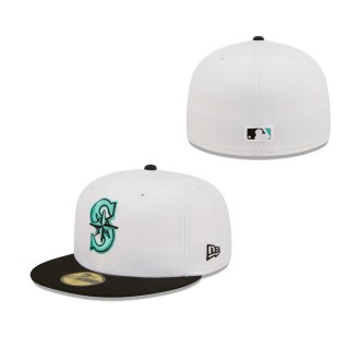 Men's Seattle Mariners White Black Spring Color Pack Two-Tone 59FIFTY Fitted Hat