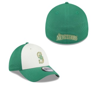 Seattle Mariners White Green 2024 St. Patrick's Day 39THIRTY Flex Fit Hat