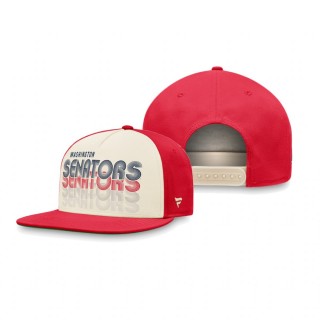 Washington Senators Cream Red True Classic Gradient Snapback Hat