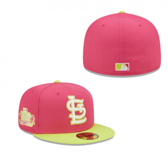 Men's St. Louis Cardinals Pink 2011 World Series Champions Beetroot Cyber 59FIFTY Fitted Hat