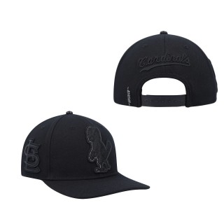 St. Louis Cardinals Pro Standard Black Triple Black Wool Snapback Hat