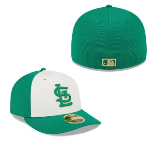 St. Louis Cardinals White Green 2024 St. Patrick's Day Low Profile 59FIFTY Fitted Hat