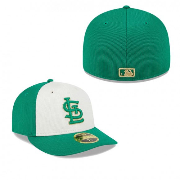 St. Louis Cardinals White Green 2024 St. Patrick's Day Low Profile 59FIFTY Fitted Hat