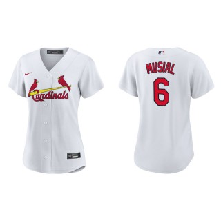 Stan Musial Women's St. Louis Cardinals White Home Official Replica Jersey