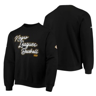 Men's Stitches Black Negro League Baseball All-Over Print Logo Pullover Hoodie