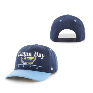 Tampa Bay Rays Retro Super Hitch Snapback Hat Navy Light Blue