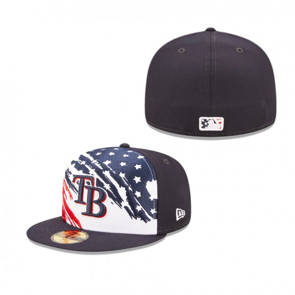 Men's Tampa Bay Rays Navy 2022 4th of July Independence Day On-Field 59FIFTY Fitted Hat