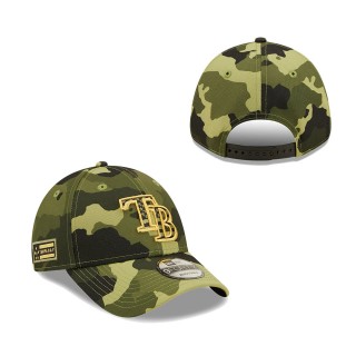 Tampa Bay Rays New Era Camo 2022 Armed Forces Day 9FORTY Snapback Adjustable Hat