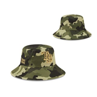Tampa Bay Rays New Era Camo 2022 Armed Forces Day Bucket Hat