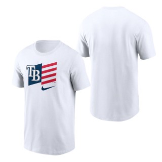 Men's Tampa Bay Rays Nike White Americana Flag T-Shirt