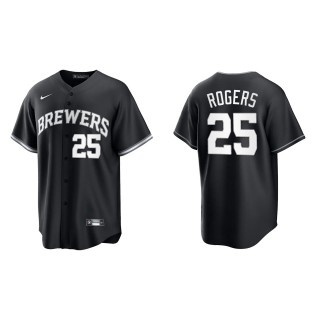 Men's Milwaukee Brewers Taylor Rogers Black White Replica Official Jersey
