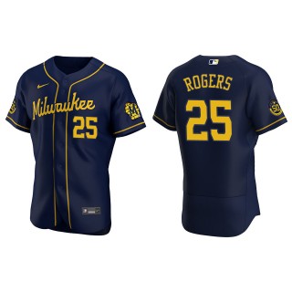 Men's Milwaukee Brewers Taylor Rogers Navy Authentic Alternate Jersey