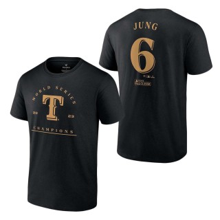 Texas Rangers Josh Jung Black 2023 World Series Champions T-Shirt