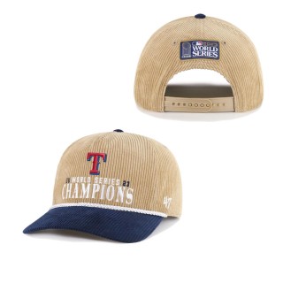 Texas Rangers Khaki 2023 World Series Champions Cord Hitch Adjustable Hat