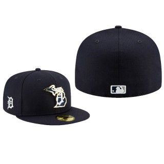 Tigers Navy Metal & Thread State 59FIFTY Fitted Hat