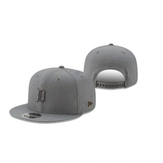 Detroit Tigers Gray Seersucker Black Label 9Fifty Snapback Snapback Hat
