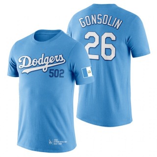 Los Angeles Dodgers Tony Gonsolin Blue 2022 Guatemalan Heritage Night Dodger Stadium T-Shirt
