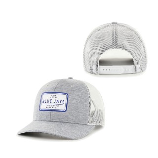 Men's Toronto Blue Jays Heathered Gray White Harrington Trucker Snapback Hat