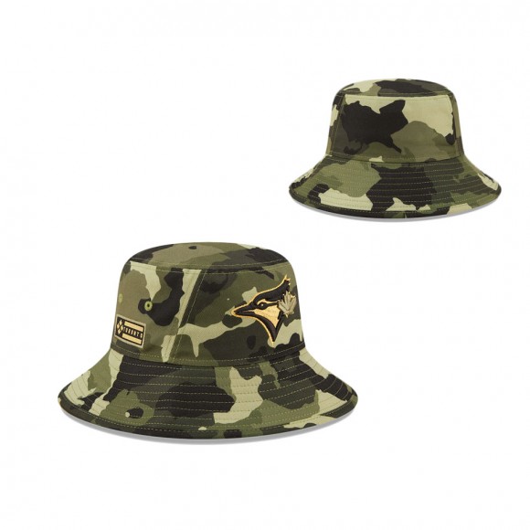 Toronto Blue Jays New Era Camo 2022 Armed Forces Day Bucket Hat