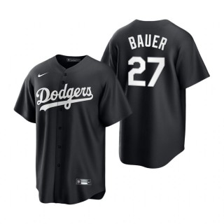 Trevor Bauer Dodgers Nike Black White Replica Jersey