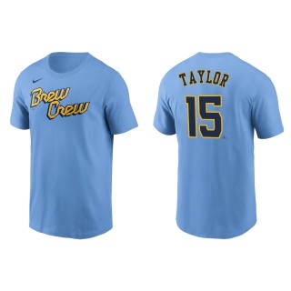 Tyrone Taylor Brewers Powder Blue 2022 City Connect Name & Number T-Shirt