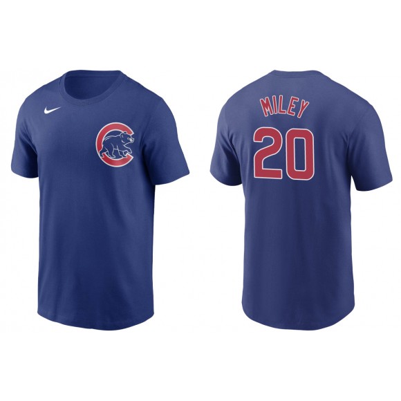 Men's Chicago Cubs Wade Miley Royal Name & Number T-Shirt