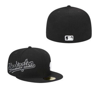 Washington Nationals Black Jersey 59FIFTY Fitted Hat